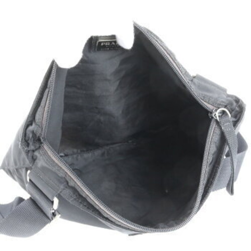Prada Tessuto Triangle Logo Shoulder Bag Messenger Black - Picture 8 of 10